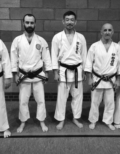 From the left | Kioshi Roger Carpenter, Sensei Alberto Scarpellini, Kancho Nobuaki Kanazawa, Sensei Domenico Scarpellini, Sensei Chris Gillies.