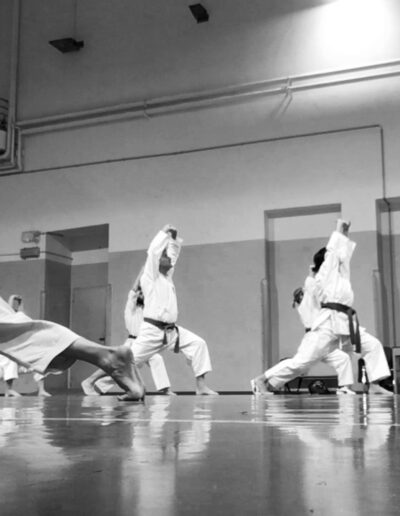 Sensei Alberto Scarpellini teaching Taisō, a form of gymnastic designed to improve mobility, strength and balance